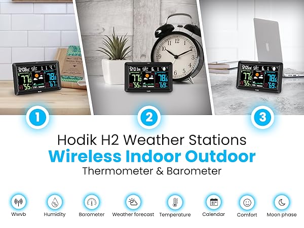 Amazon.com: Weather Station Atomic Clock Indoor Outdoor