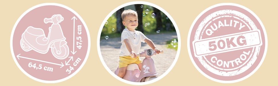 smoby porteur scooter rose jouet roulant enfant outdoor