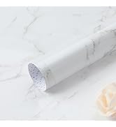 Safiyya Marble Peel and Stick Wallpaper Granite White and Grey Wallpaper for Kitchen Countertop C...