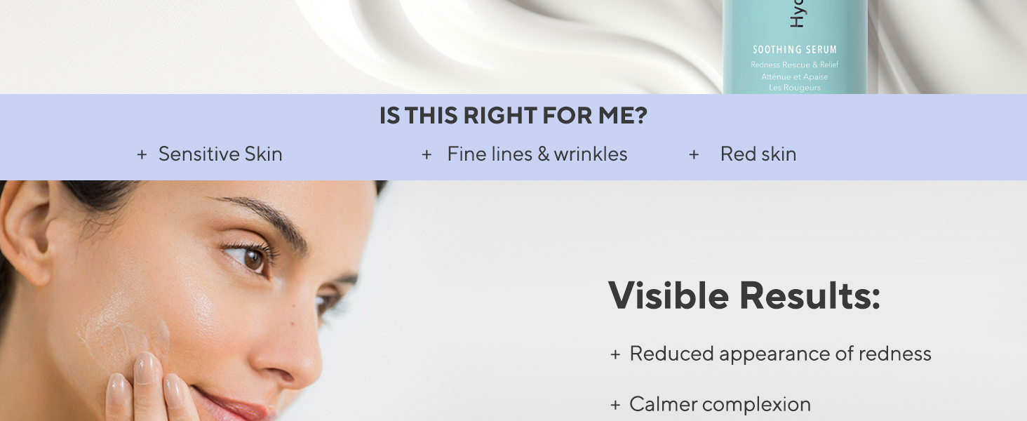 Reduced appearance of redness Calmer complexion Nourished skin