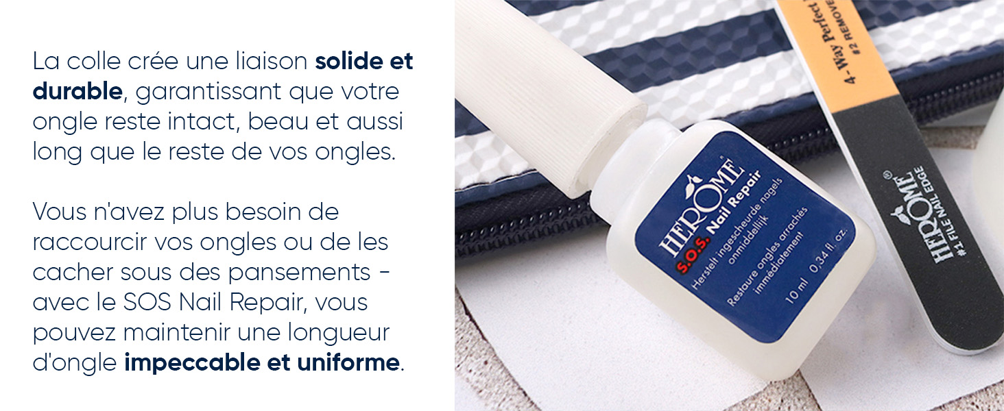 Herome SOS Colle Pour Ongles (Nail Repair) Pour la Réparation des Ongles Fendus et Fissurés