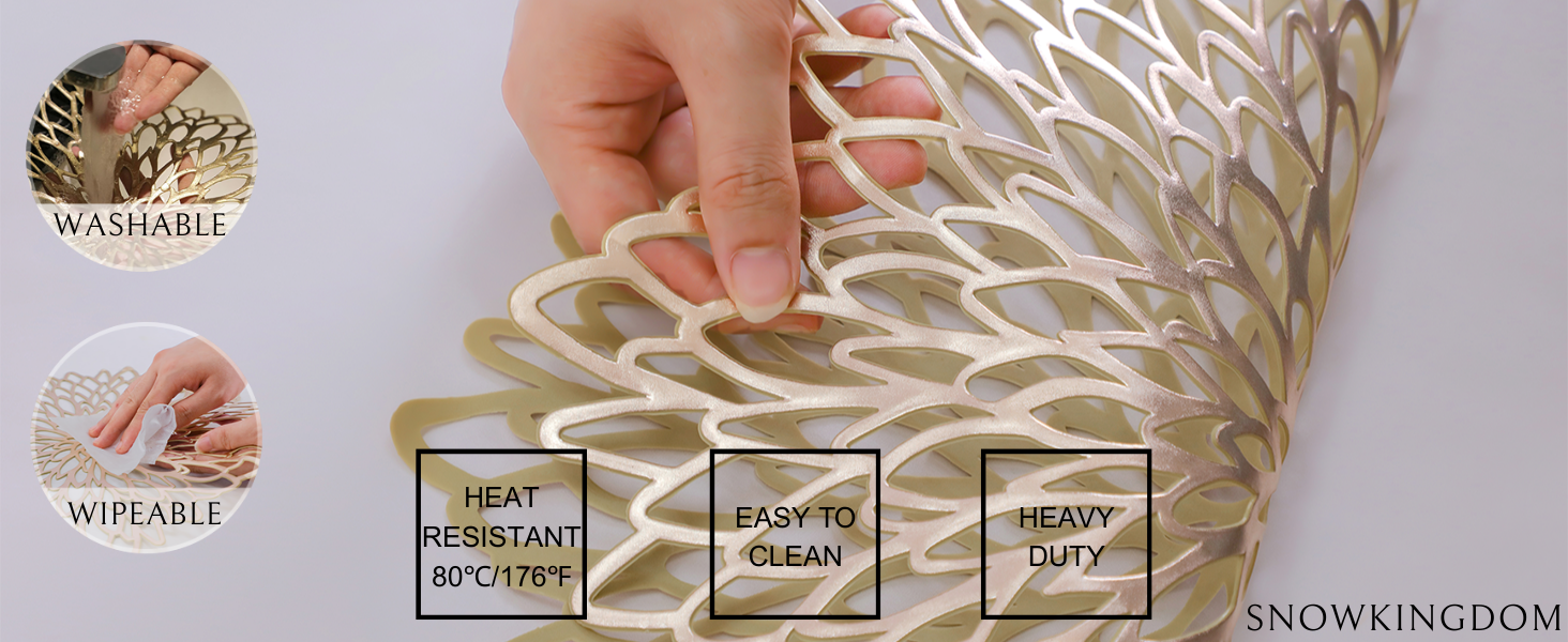 gold round placemats