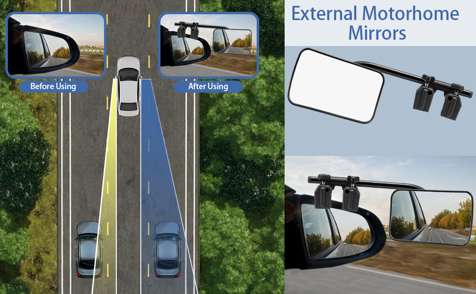 CISSIYOG External Motorhome Mirrors, Car Towing Mirror Caravan