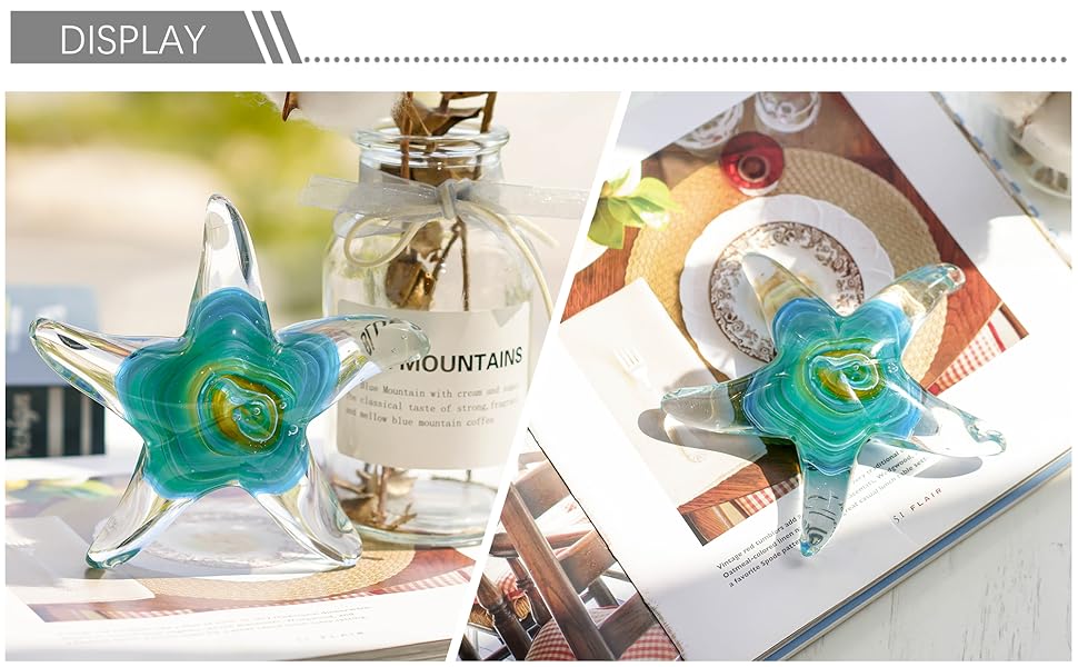 Steuben Galss スターフィッシュ ヒトデ 置物 Amazon.com: Qf Glass Star Fish, Crystal Handmade Glass Blown