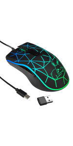 Wired Type C Gaming Mice with USB Adapter