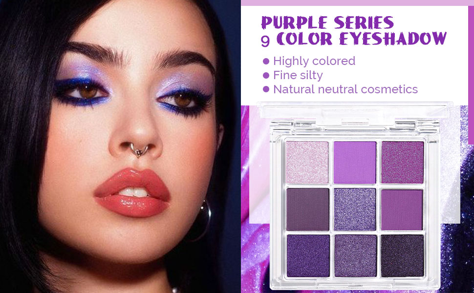 Deep Light Purple Matte Shimmer Eye Shadow Palette