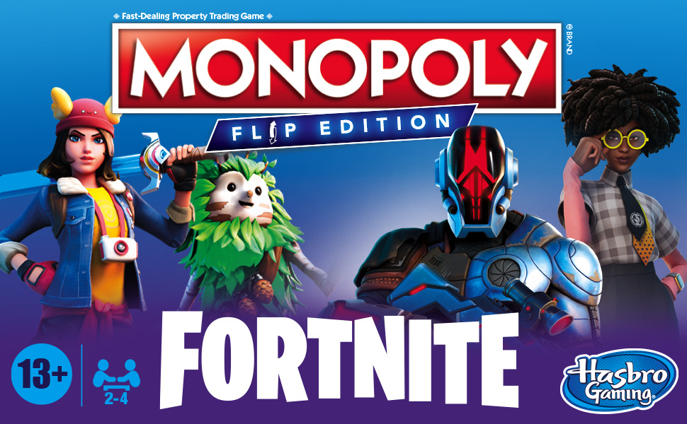 Monopoly Flip Edition: Fortnite Board Game for Ages 13+, Monopoly Game ...