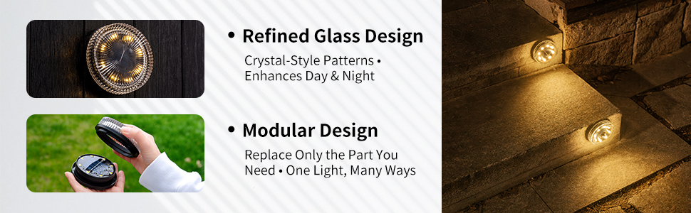 solar deck lights outdoor waterproof
