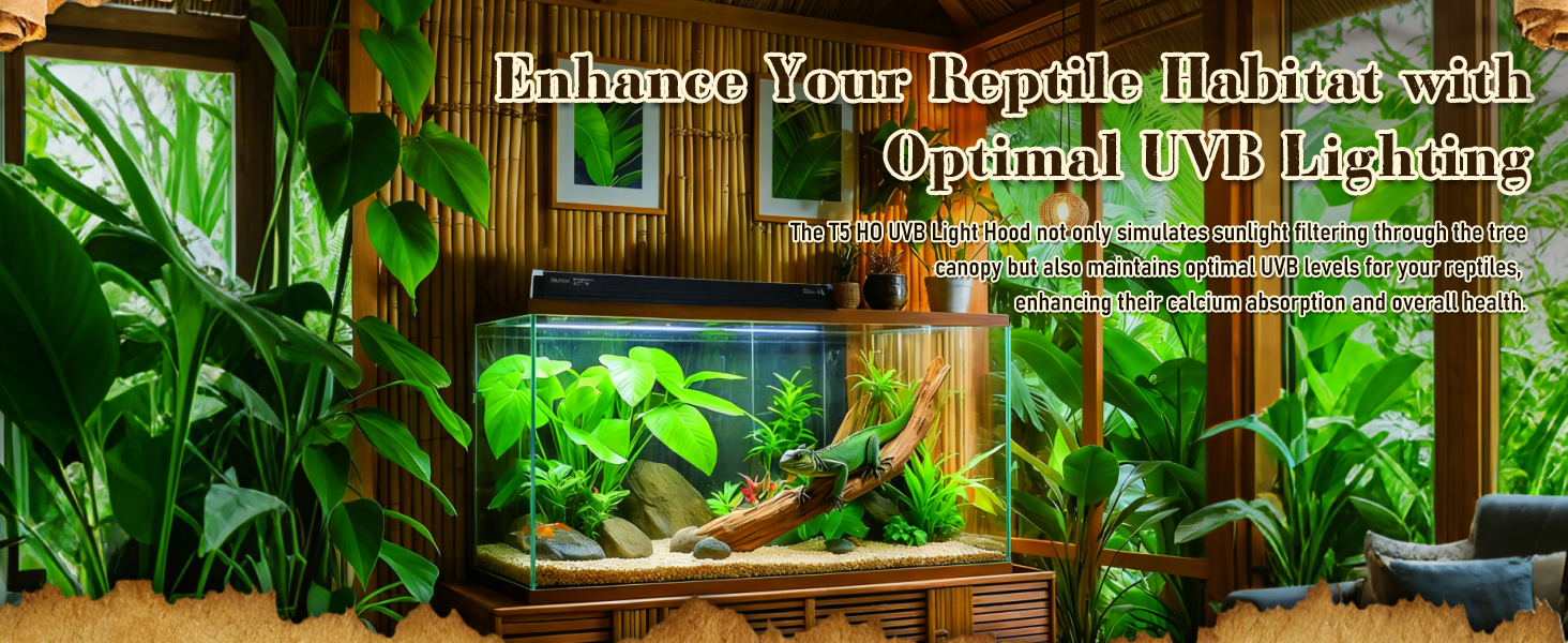 t5 ho uvb reptile light hood