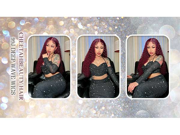 Amazon.com : CHEETAHBEAUTY 99J Burgundy Deep Wave Lace Front