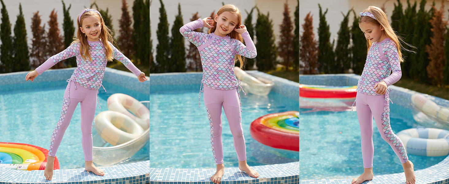 girls long sleeve swimsuit