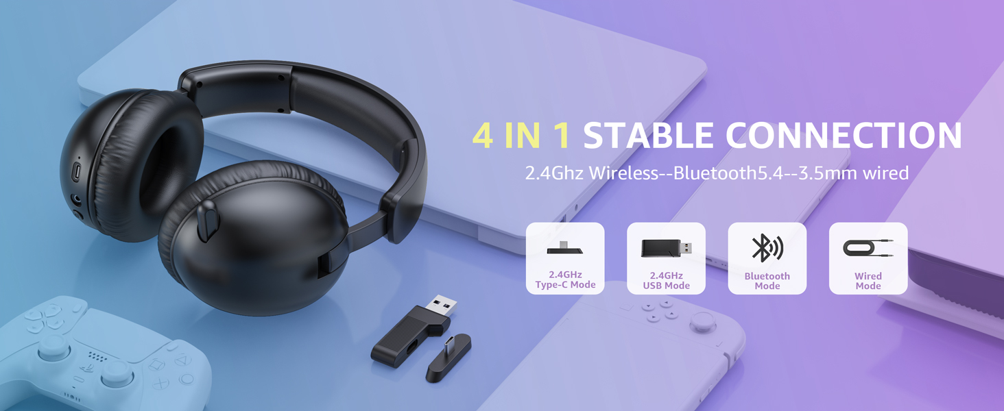 pc wireless gaming headphones with mic