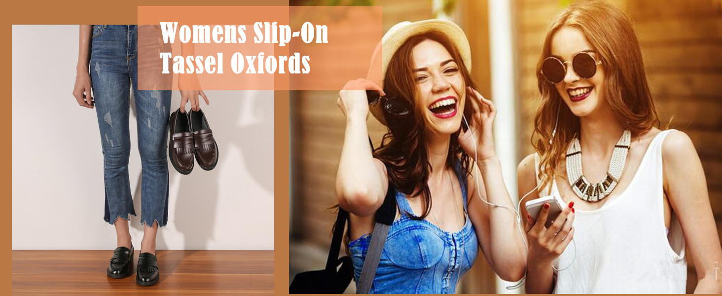 Womens Slip on Tassel Oxfords