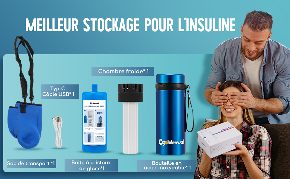 Dison Boîte réfrigérée médicale portable Congélateur à insuline Mini glacière  médicale pour boîte de stockage d'insuline de voyage