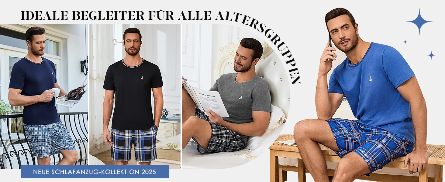 schlafanzüge männer baumwolle pyjama herren