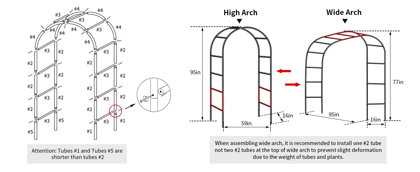 High arch Wide arch