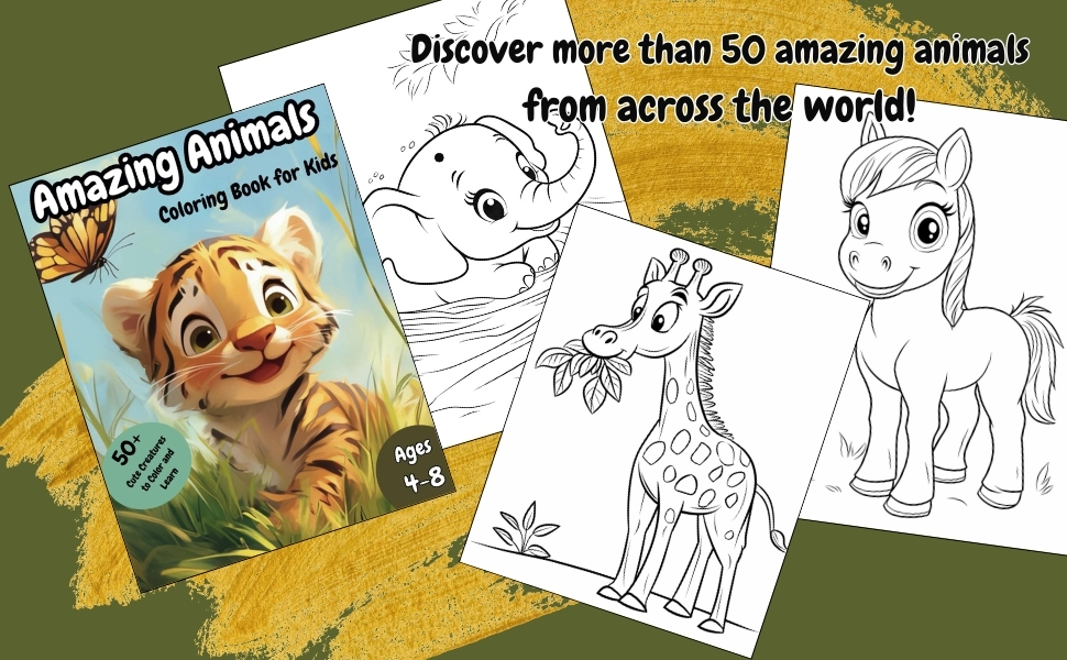 Amazing Animals Coloring Book for kids; Animals Coloring Book for kids
