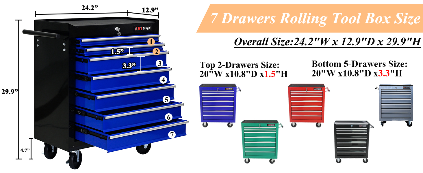 7 Drawers Tool Cart