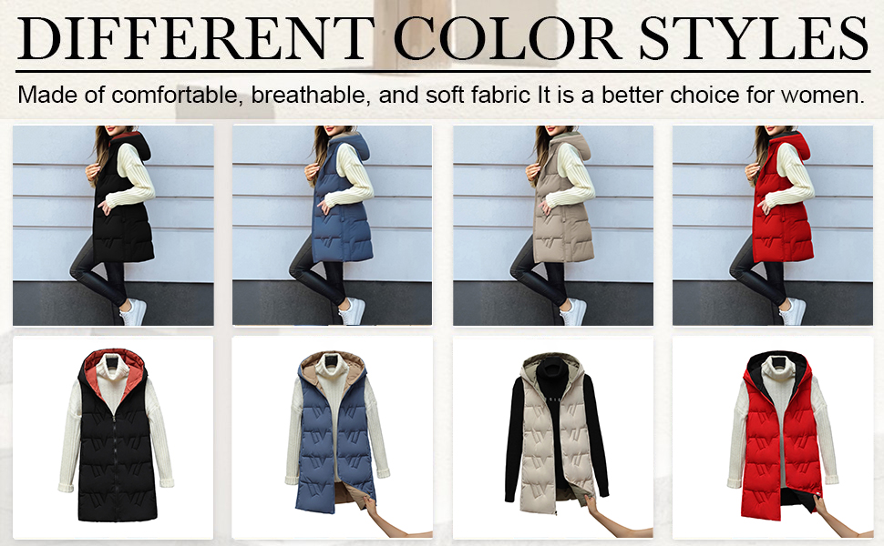 long vest for women sleeveless puffer