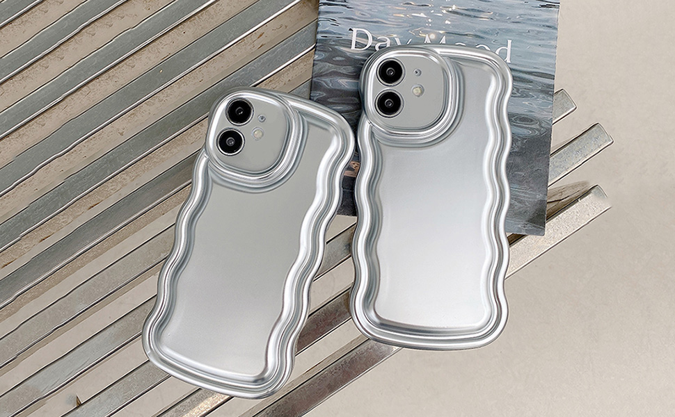 Amazon.com: Wlz for iPhone 12 Case Curly Wave Frame Cute