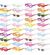 Pibupibu Wholesale 40 Pairs 90s Retro Rectangle Sunglasses Bulk Adults Unisex, Fun Colorful Y2k G...