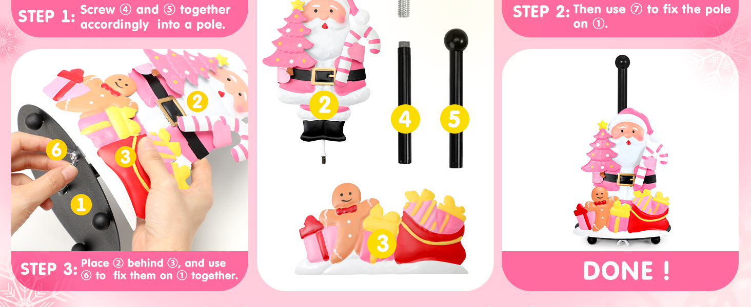 christmas paper towel holder pink