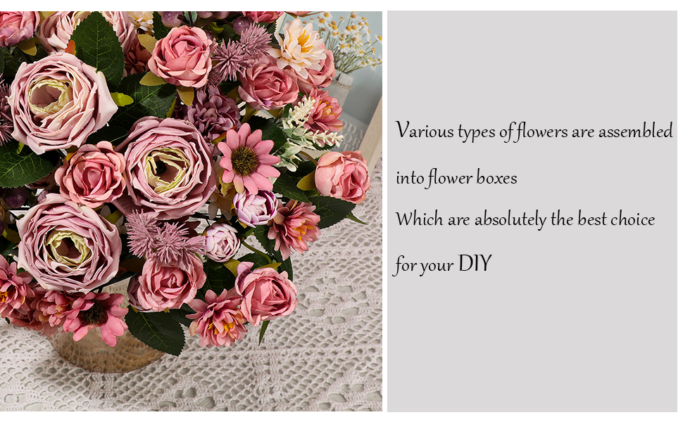 Artificial Flowers for Crafts Rose Sunflower Artificial