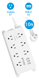 power strip surge protector 10ft cord