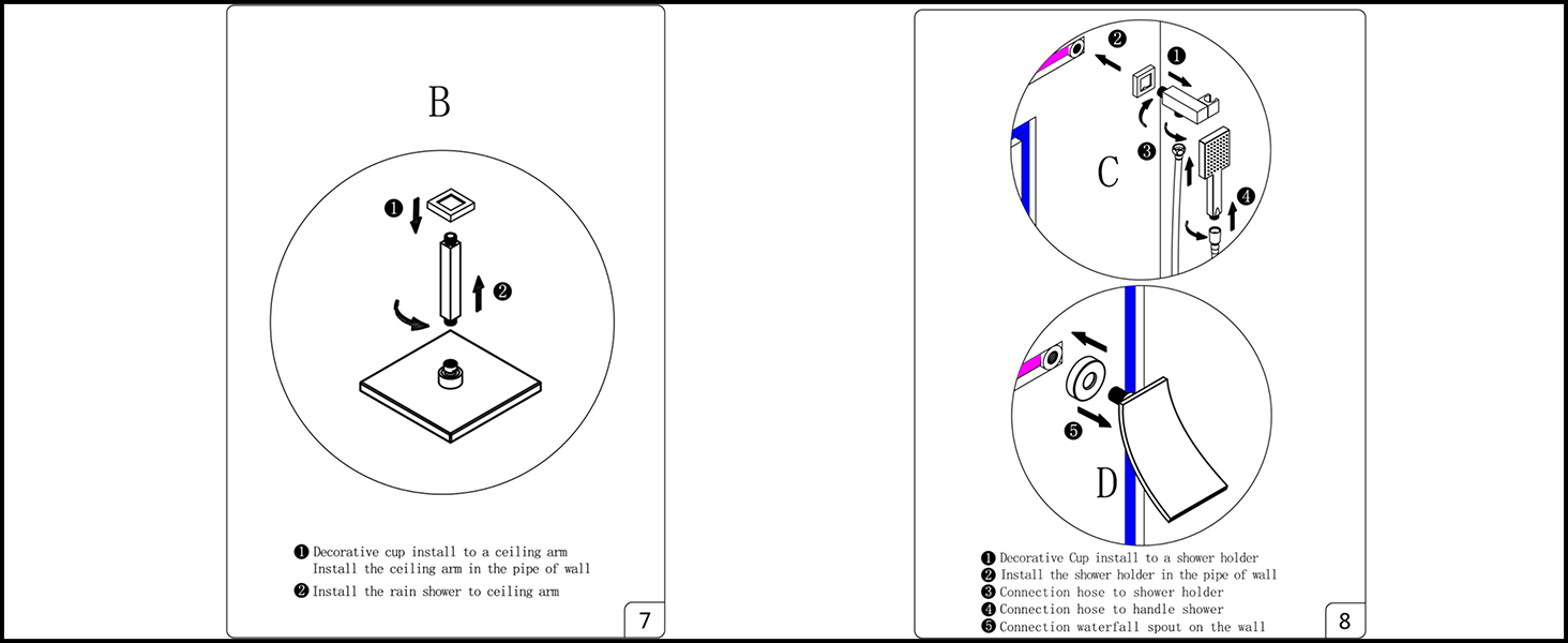 ESOP Colonne Douche Encastrable Colonne de Douche Noir Ensemble de
