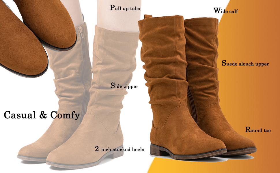 THEAIRTOWN raven winter suede boots Mサイズ Amazon.com: MOOMMO Women Mid Calf Slouch Boots Suede Calf
