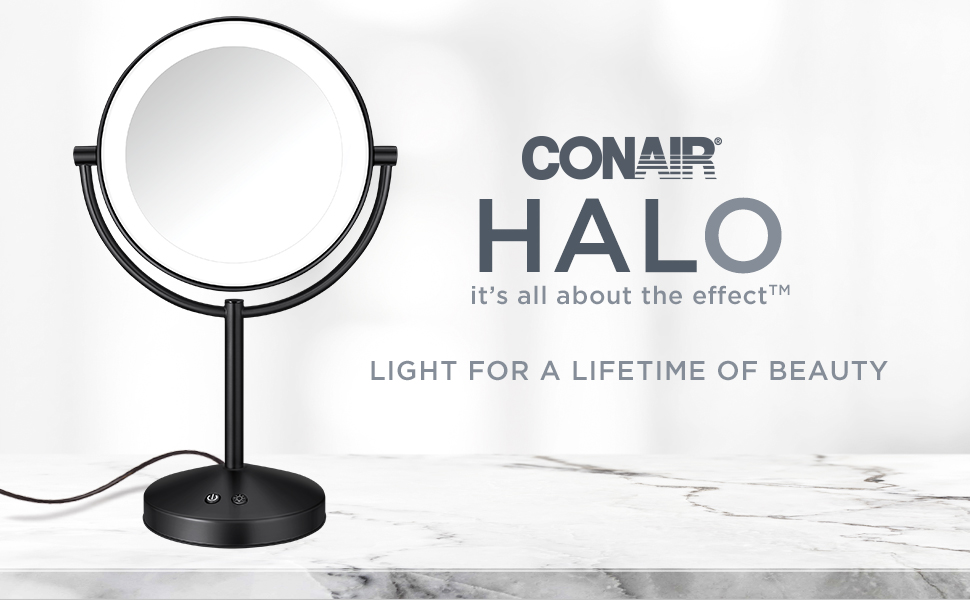Conair Lighted Makeup Mirror, LED Vanity Mirror, 1X/10x