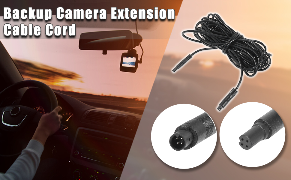 X AUTOHAUX 4 Pin 20ft 6m Backup Camera Extension Cable Dash