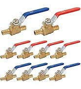 SUNGATOR Pex Ball Valve 1/2 Inch, 10-Pack Water Shut Off Valve, Brass Pex Fittings, Full Port 1/4...