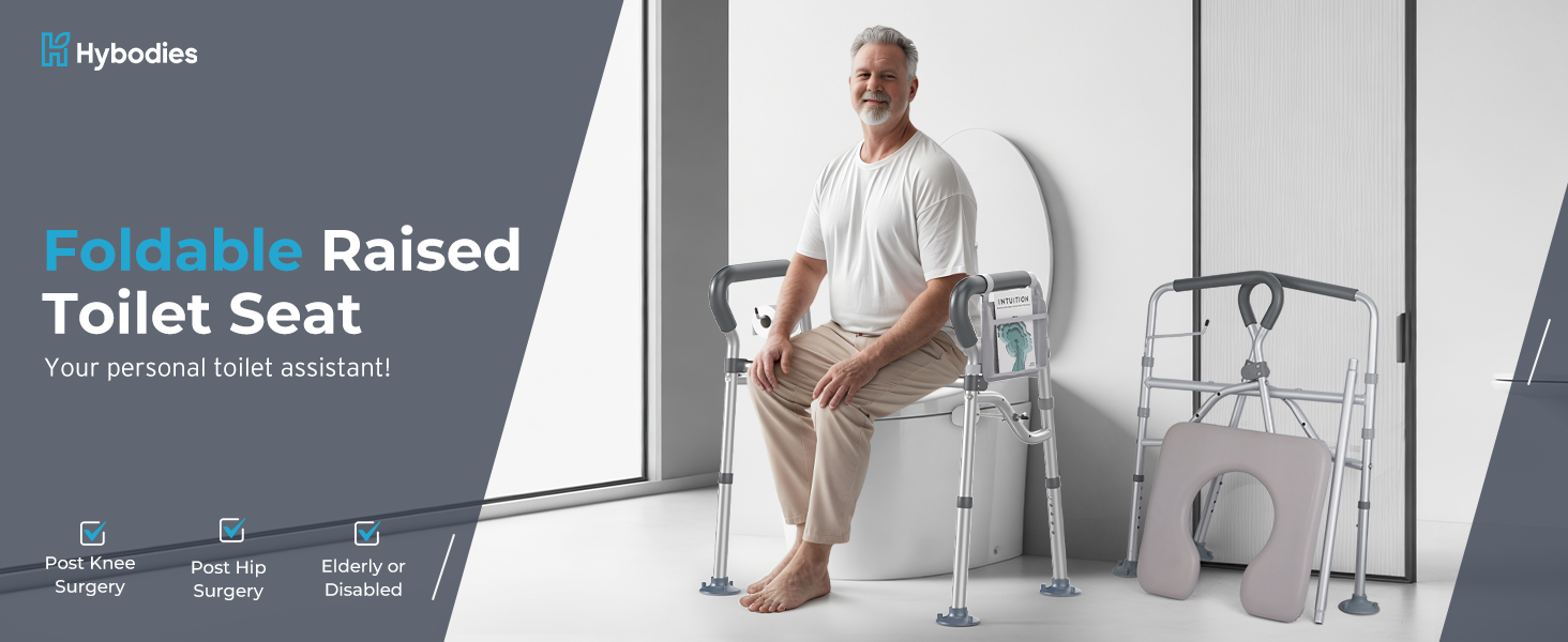 Foldable Raised Toilet Seat