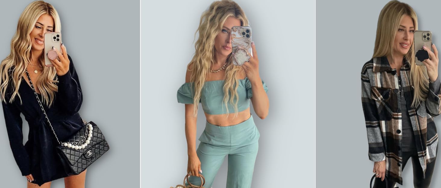 crystalfy influencer with crystal phone grips clear druzy quartz rose quartz black druzy quartz