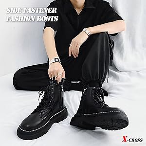 Amazon | [X-cross] クロス ファッションブーツ メンズ サイド
