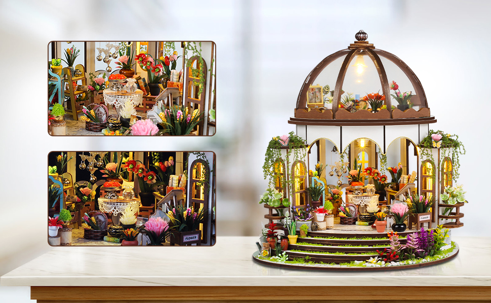 Book corner, bookcase miniature scenes, DIY miniature house, miniature kit for DIY