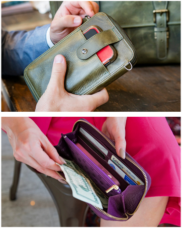 genuine leather wallet card holder for mem and women