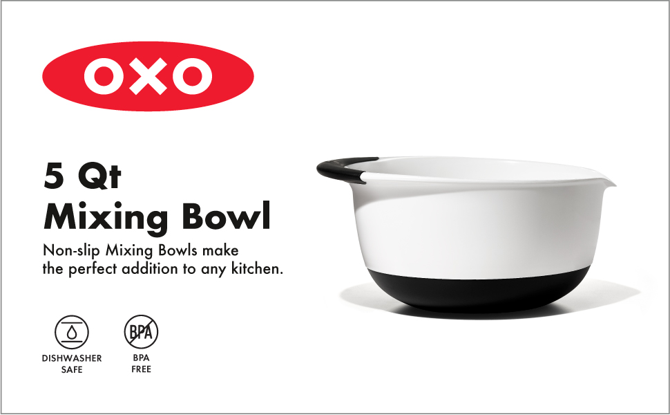 OXO Good Grips Mixing Bowl, White, 4.7 Litre Mixing Bowls