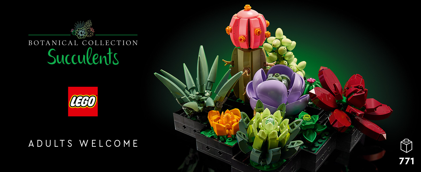 LEGO 10309 Icons Succulents Artificial Plants Set for Adults, Home Décor, Creative Hobby Gift