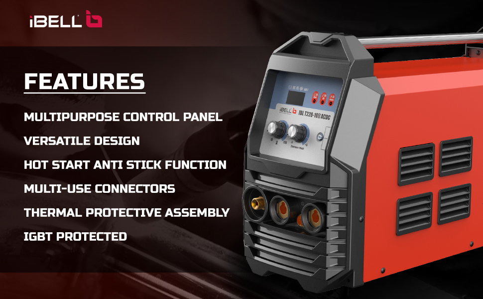 iBELL AC/DC TIGMMA Inverter Welding Machine T220108, 220A, 220V, IGBT