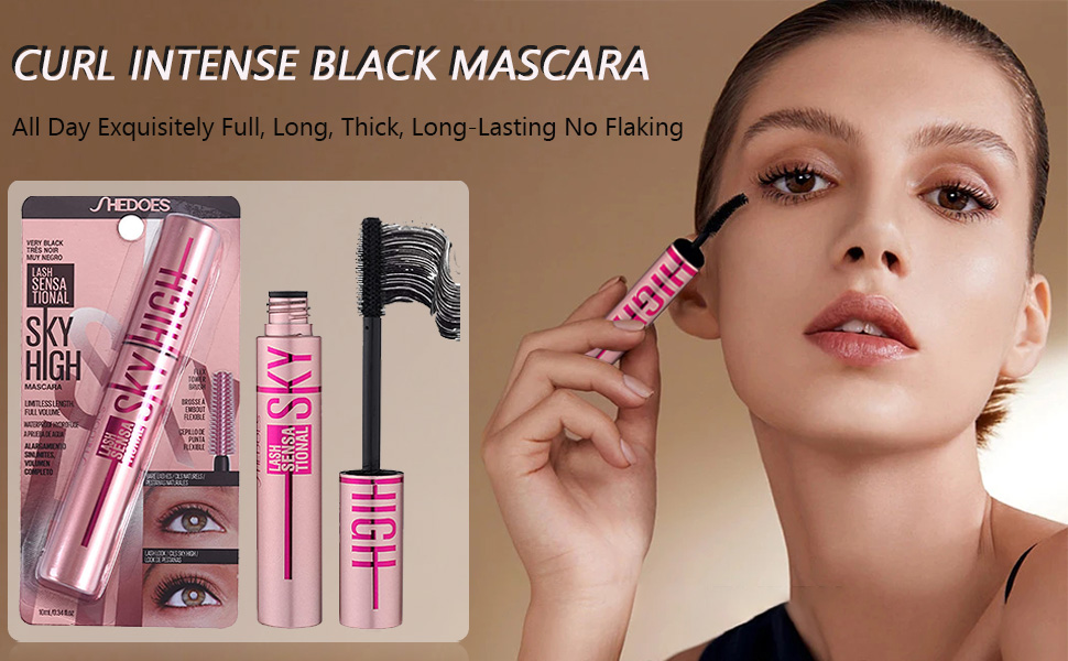 4D Silk Fiber Lash Mascara, Waterproof Smudge-proof Thickening Mascara Black Thickening 