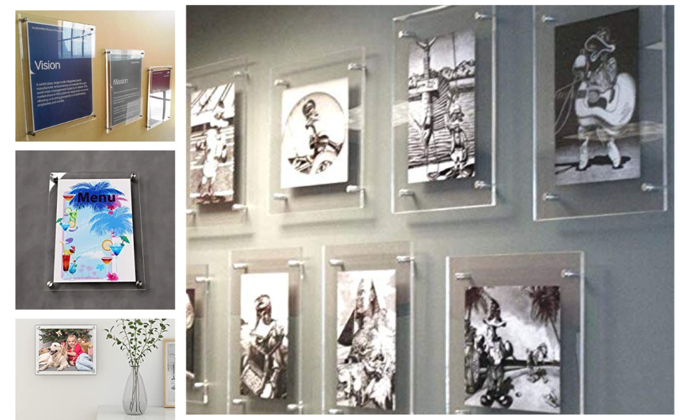 BIGIMALL Acrylic Sandwich Sheet Board for Display Ads Posters Pictures