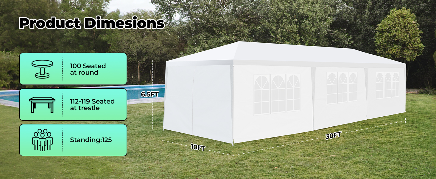 tent canopy party outdoor large event sidewalls 10x30 big backyard outdoor outside