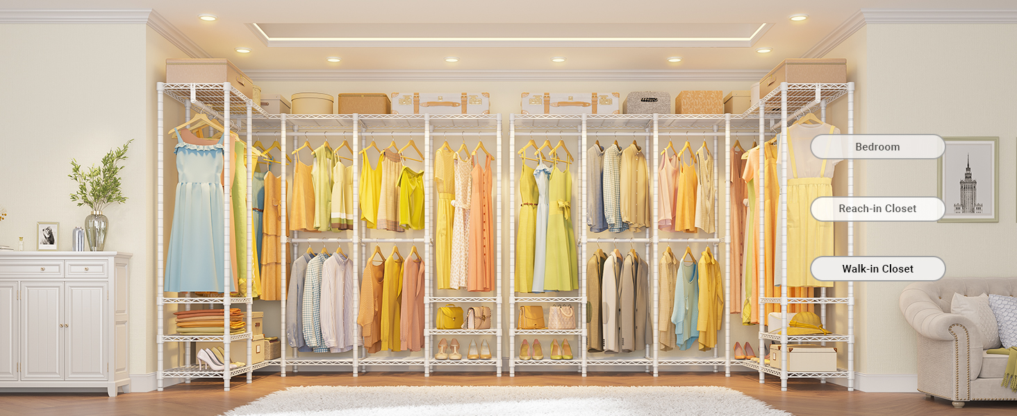 L shaped clothing racks for hanging clothes