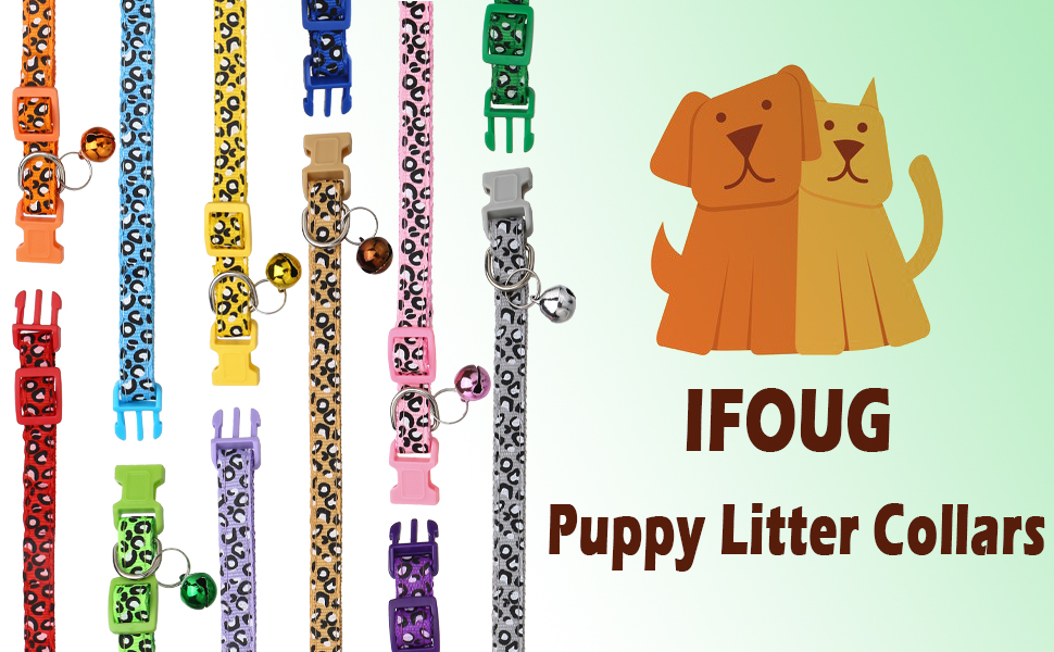 IFOUG Puppy Litter Collars Set for Newborn Puppies and