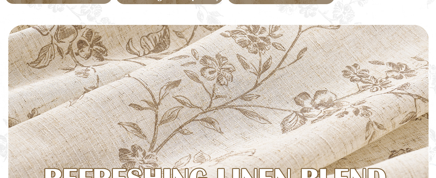 taupe curtains floral