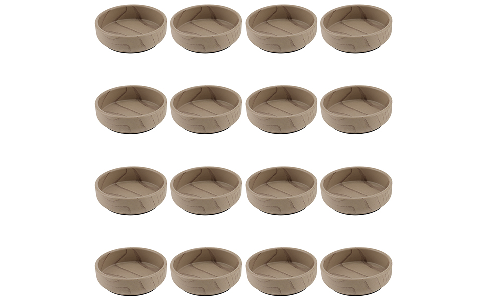 FUNSUEI 16 PCS 6cm Rubber Base Castor Cups, Furniture Cups for Wooden