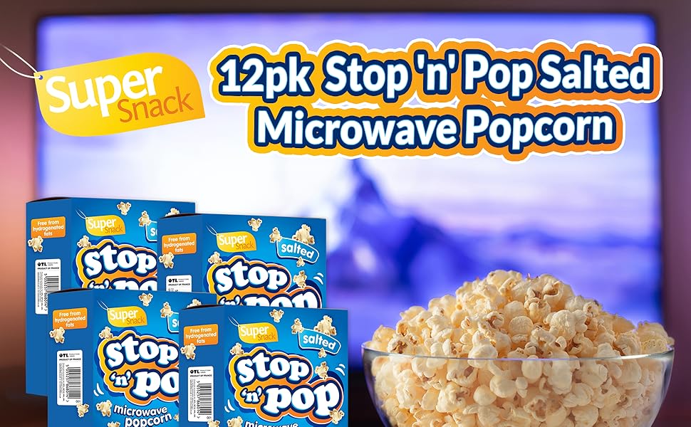 12pk x 85g SOL Stop 'n' Pop Microwave Popcorn Salted Popcorn Flavour