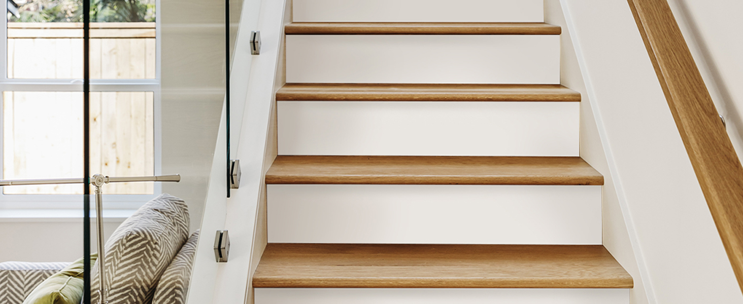 white wood stair riser sticker
